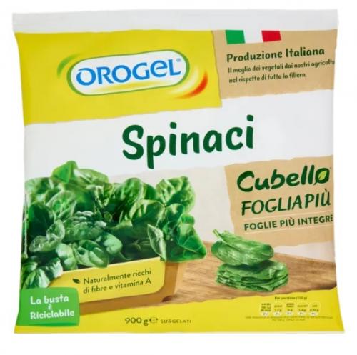 Orogel Cubello Spinaci Foglia Più Surgelati 900 g