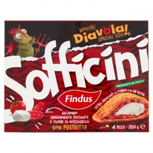 Sofficini Findus 4 Sofficini Diavola con Salamino Leggermente Piccante e cuore di Mozzarella 250 g